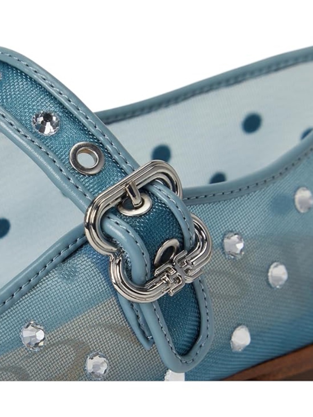 LIKE NEW! Women's Sam Edelman Michaela Shine Blue Rhinestone Flat - 8 - Picture 12 of 13